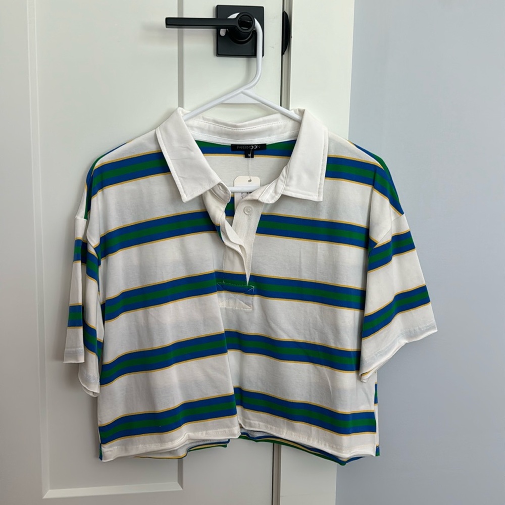 Striped Semi Cropped Top